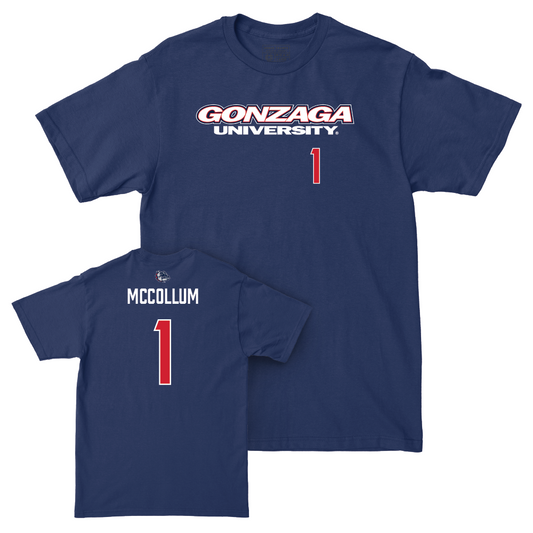 Gonzaga Women's Soccer Navy Wordmark Tee  - Michaela McCollum