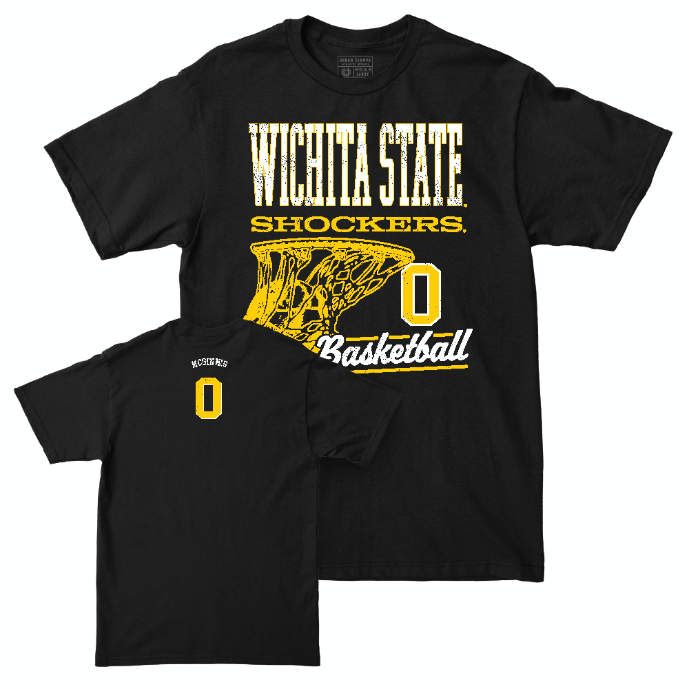 Wichita State Men's Basketball Black Hoops Tee  - AJ McGinnis