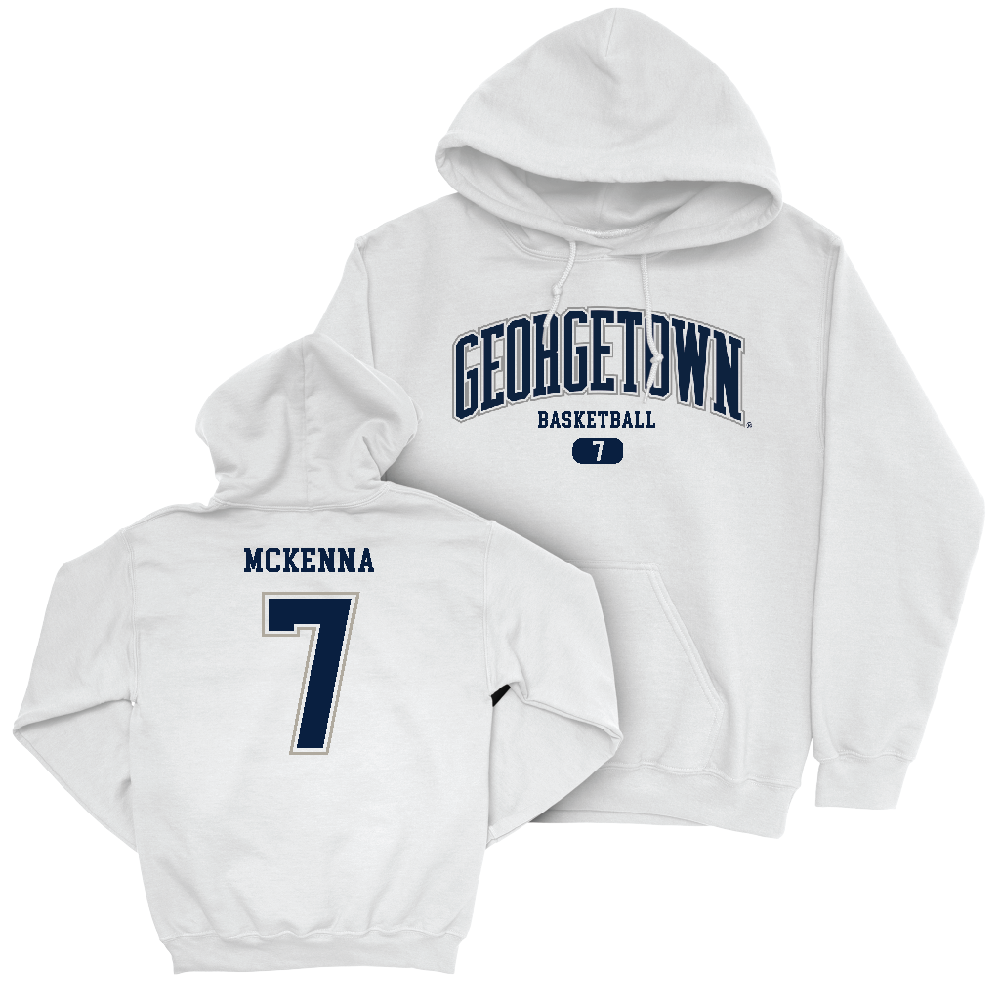 Georgetown Men's Basketball White Arch Hoodie  - Drew McKenna