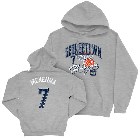 Georgetown Men's Basketball Sport Grey Hardwood Hoodie  - Drew McKenna