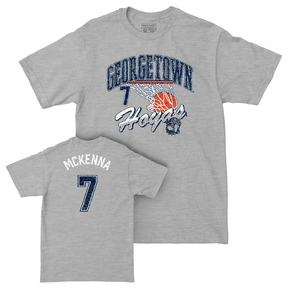 Georgetown Men's Basketball Sport Grey Hardwood Tee  - Drew McKenna