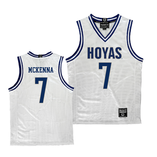 Georgetown Men's Basketball White Jersey  - Drew McKenna