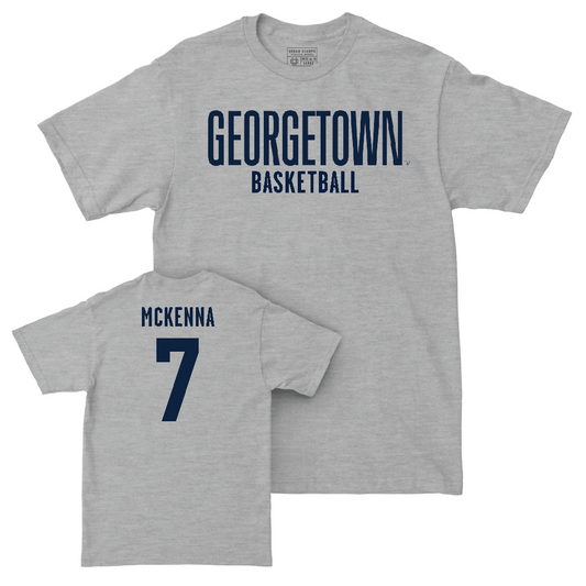 Georgetown Men's Basketball Sport Grey Wordmark Tee  - Drew McKenna