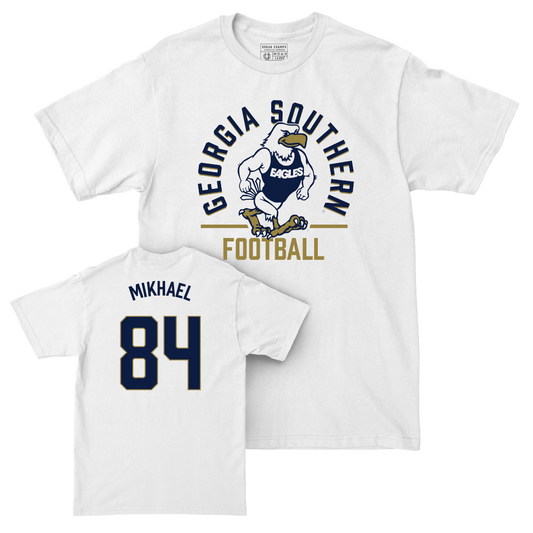 Georgia Southern Football White Classic Comfort Colors Tee - JP Mikhael | #84