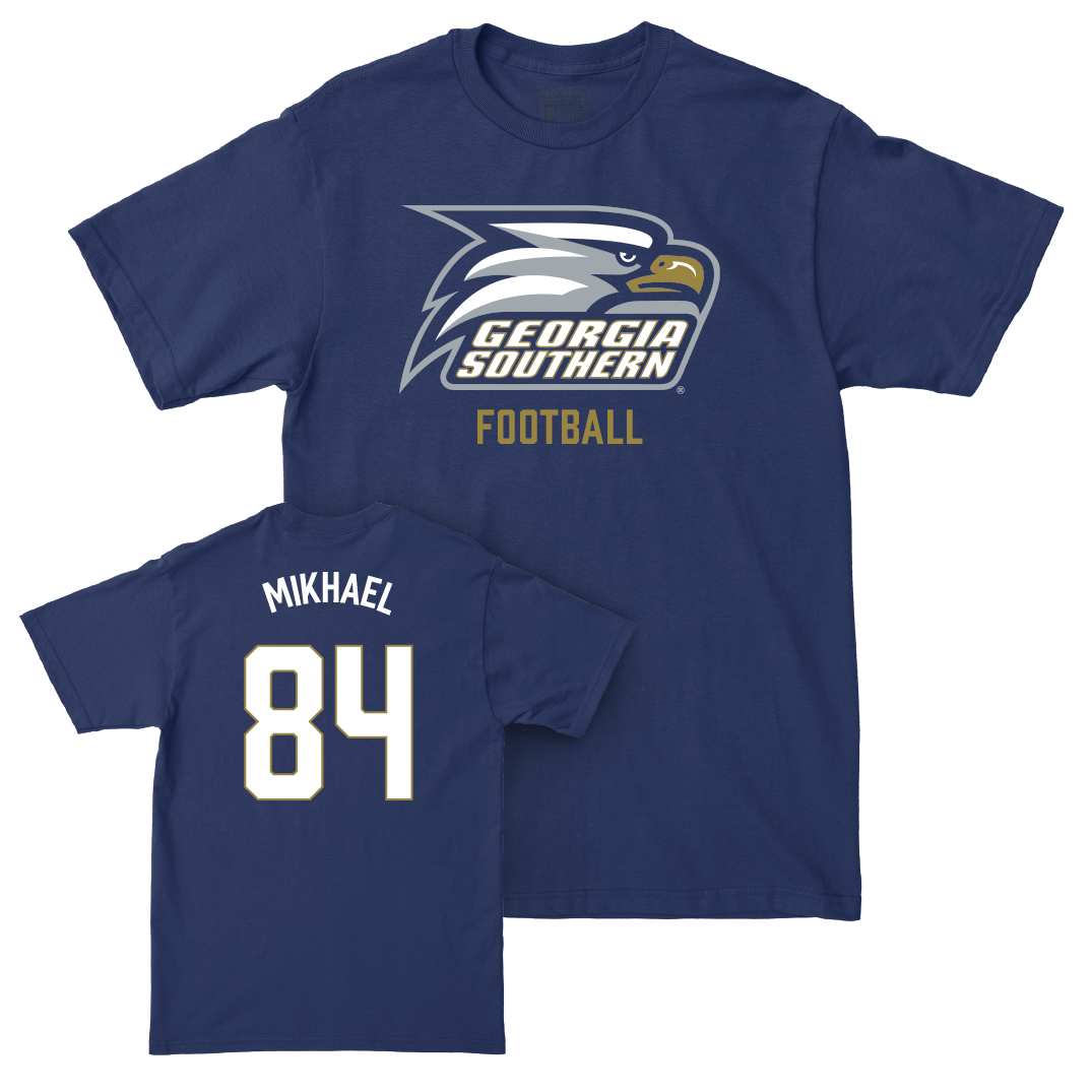 Georgia Southern Football Navy Staple Tee - JP Mikhael | #84