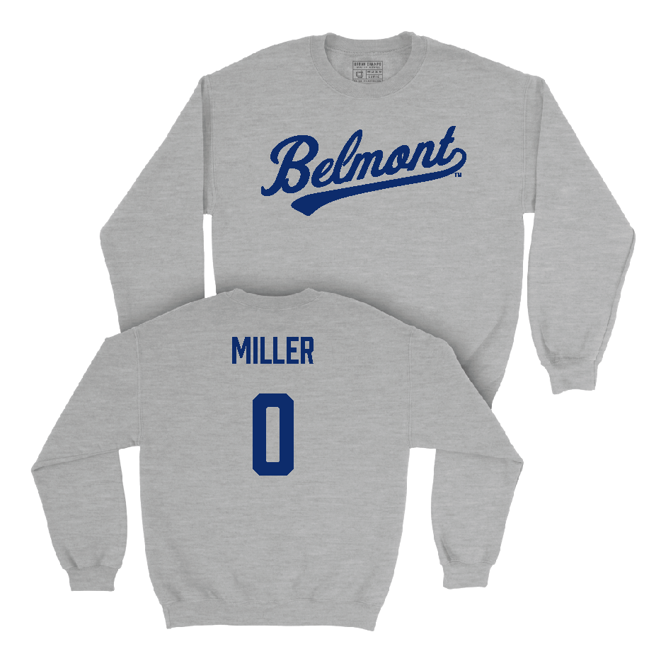 Belmont Men's Basketball Sport Grey Script Crew - Win Miller