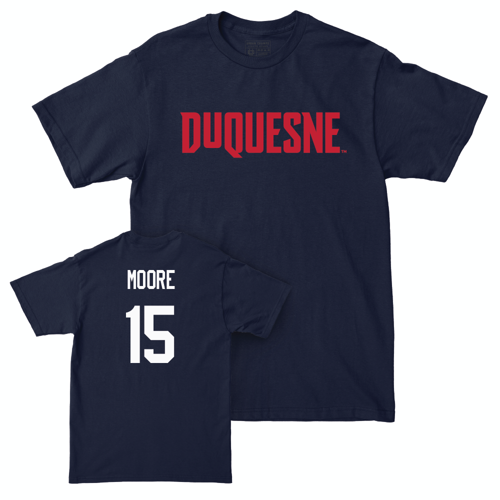 Duquesne Football Navy Duquesne Tee - Derron Moore