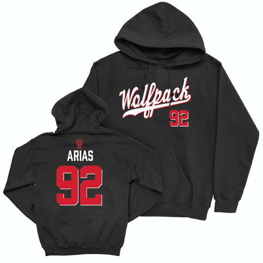 NC State Football Black Script Hoodie - Aiden Arias Small