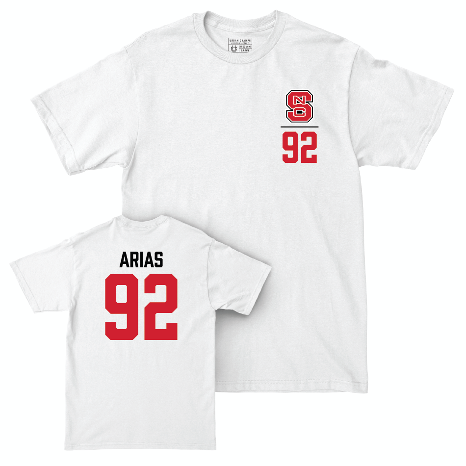 NC State Football White Logo Comfort Colors Tee - Aiden Arias Small