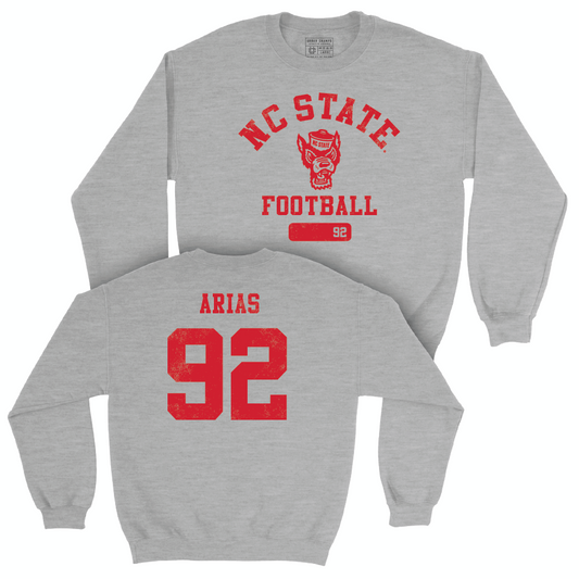 NC State Football Sport Grey Varsity Crew - Aiden Arias Small