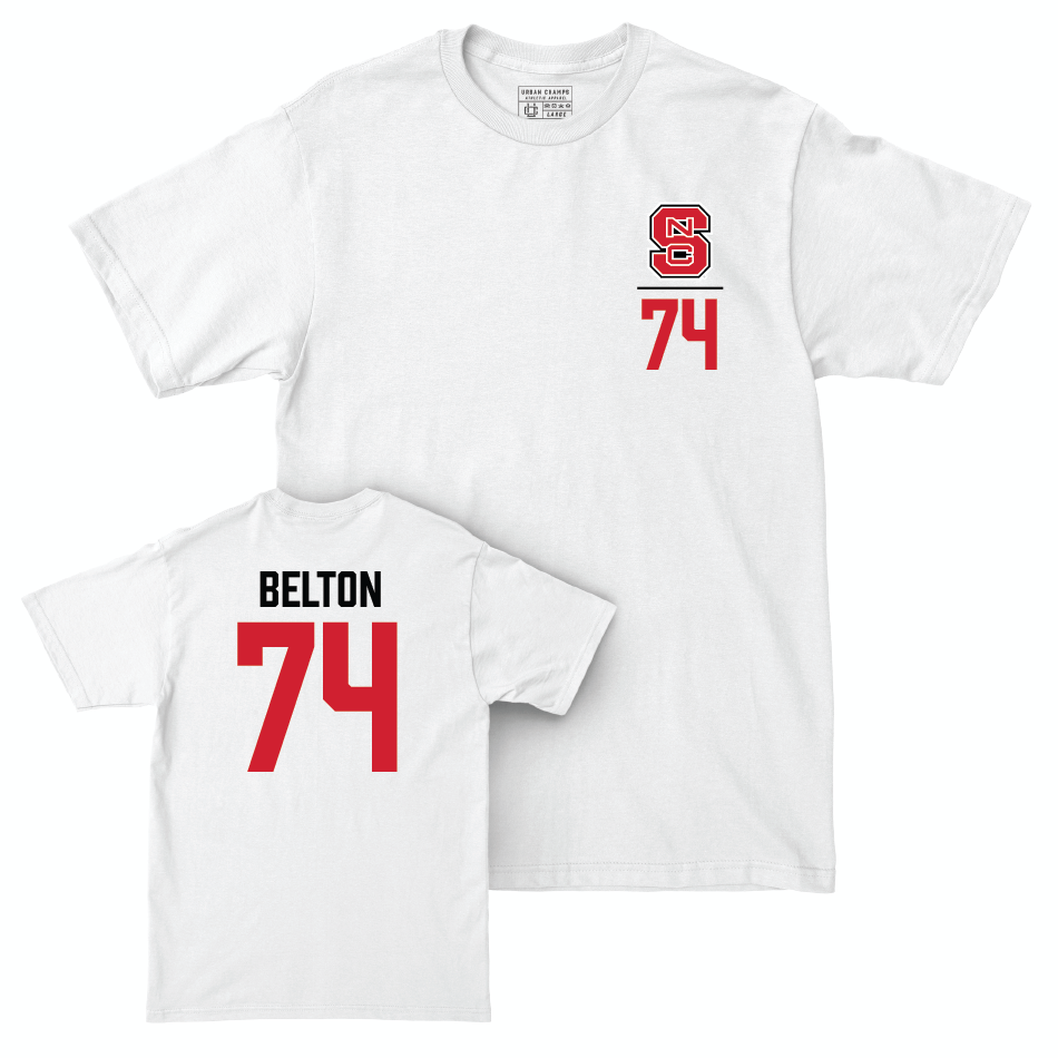 NC State Football White Logo Comfort Colors Tee - Anthony Belton Small