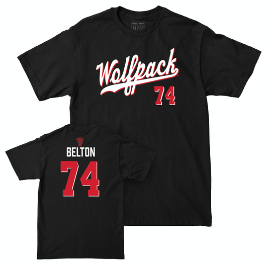 NC State Football Black Script Tee - Anthony Belton Small