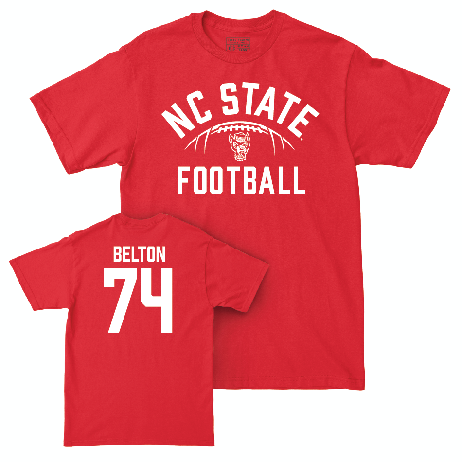 NC State Football Red Stadium Tee - Anthony Belton Small