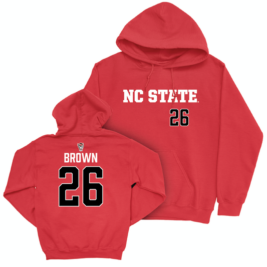 NC State Football Red Sideline Hoodie - Asaad Brown Small