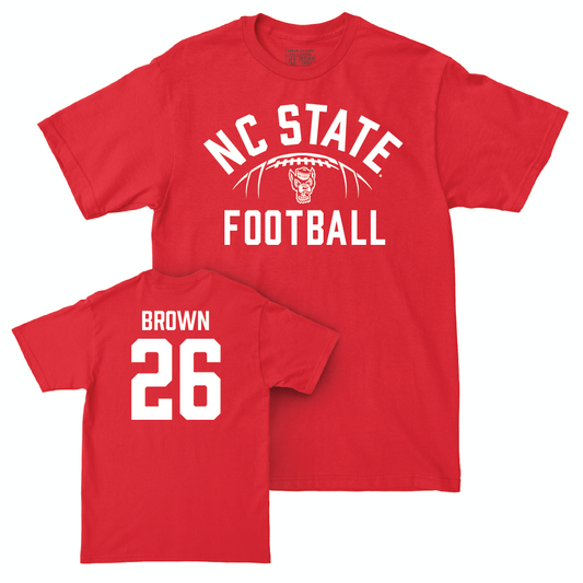 NC State Football Red Stadium Tee - Asaad Brown Small