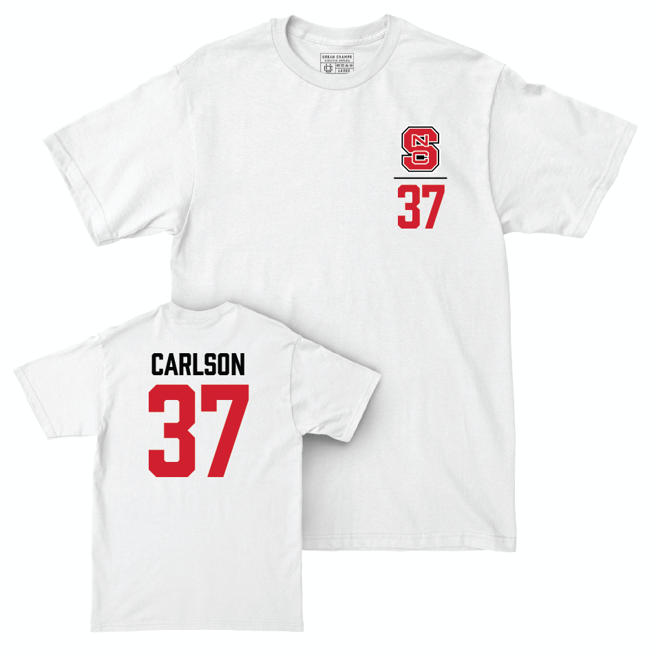 NC State Football White Logo Comfort Colors Tee - Addison Carlson Small