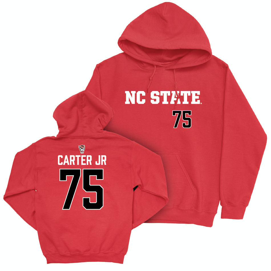 NC State Football Red Sideline Hoodie - Anthony Carter Jr Small