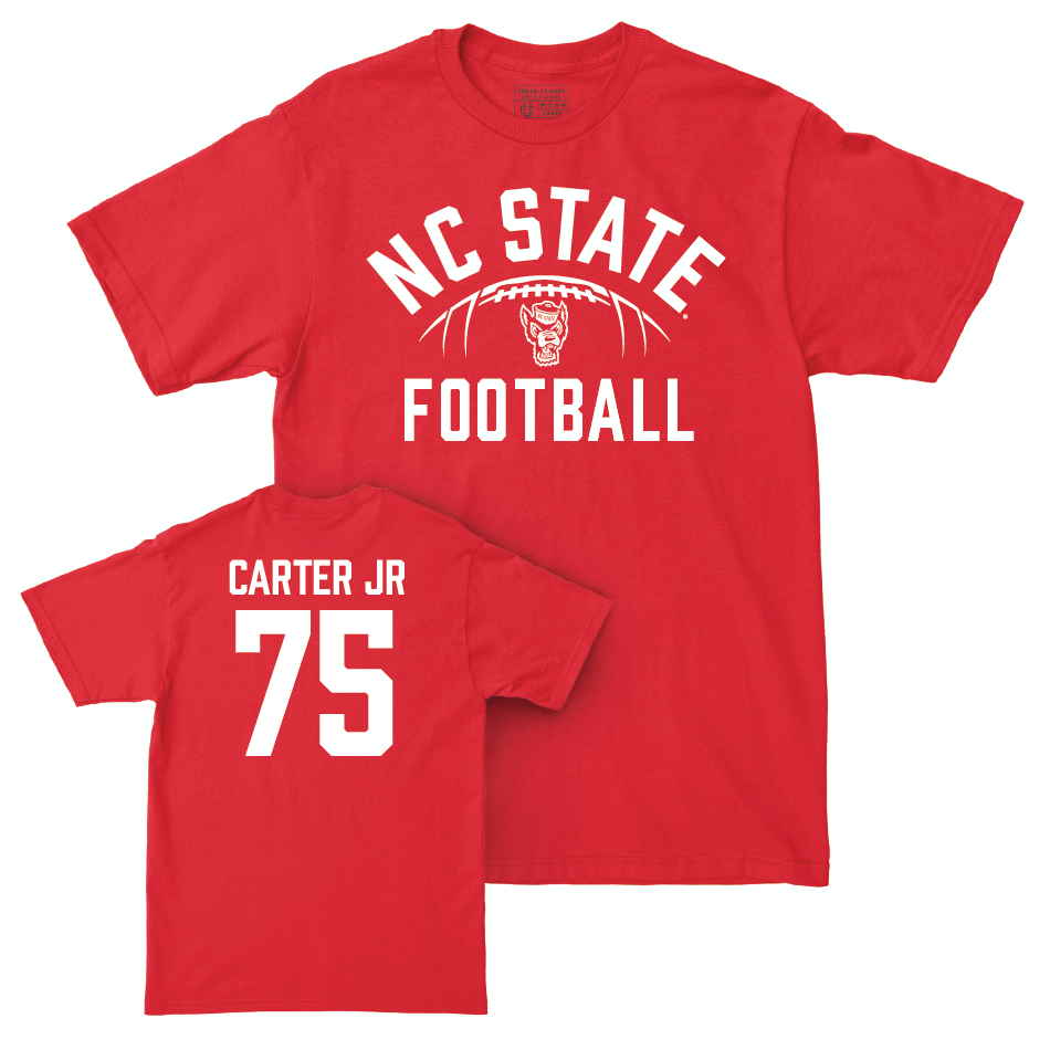 NC State Football Red Stadium Tee - Anthony Carter Jr Small