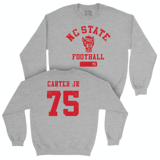 NC State Football Sport Grey Varsity Crew - Anthony Carter Jr Small