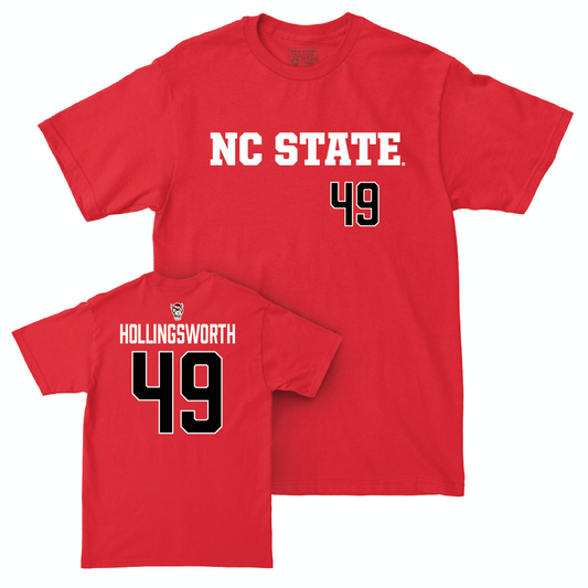 NC State Football Red Sideline Tee - Aiden Hollingsworth Small