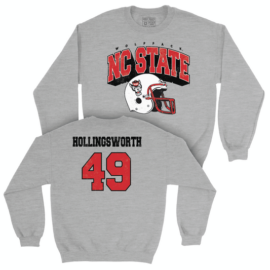 NC State Football Sport Grey Kick Off Crew - Aiden Hollingsworth Small