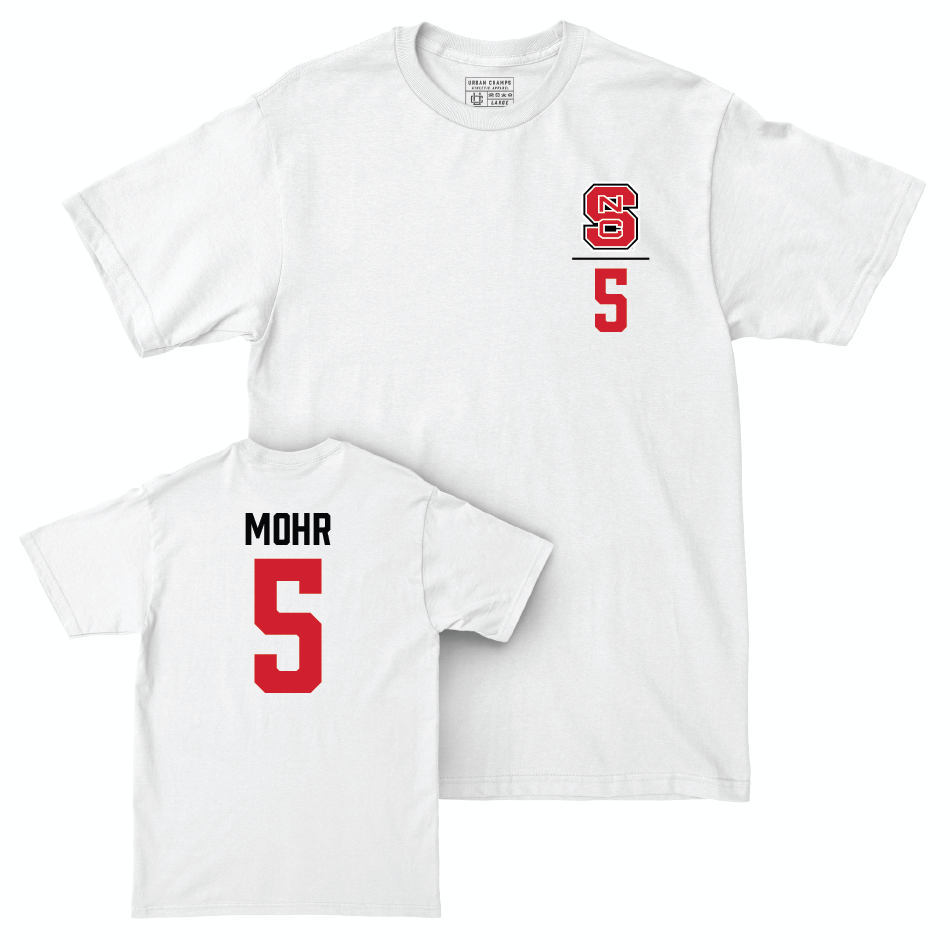 NC State Women's Soccer White Logo Comfort Colors Tee - Alex Mohr Small