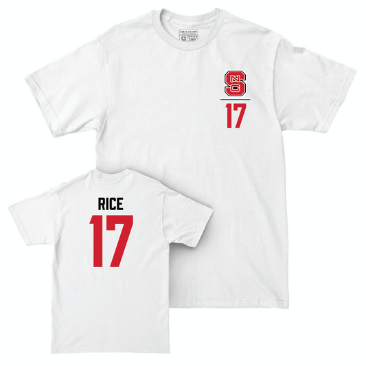 NC State Women's Volleyball White Logo Comfort Colors Tee - Amanda Rice Small