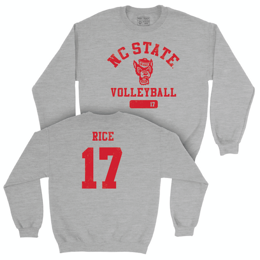 NC State Women's Volleyball Sport Grey Varsity Crew - Amanda Rice Small