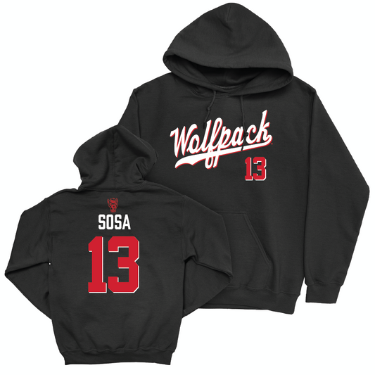 NC State Baseball Black Script Hoodie - Alex Sosa Small