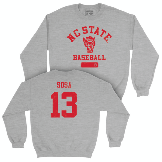 NC State Baseball Sport Grey Varsity Crew - Alex Sosa Small