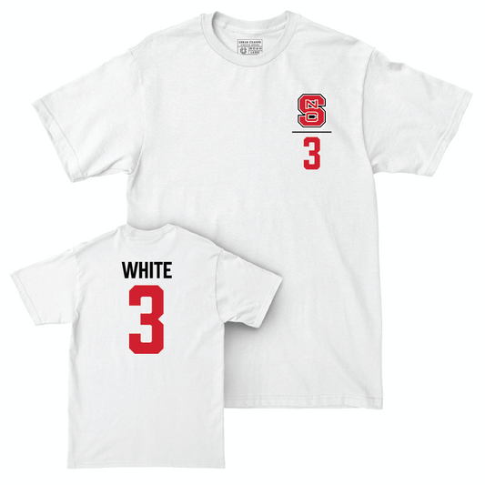 NC State Football White Logo Comfort Colors Tee - Aydan White Small