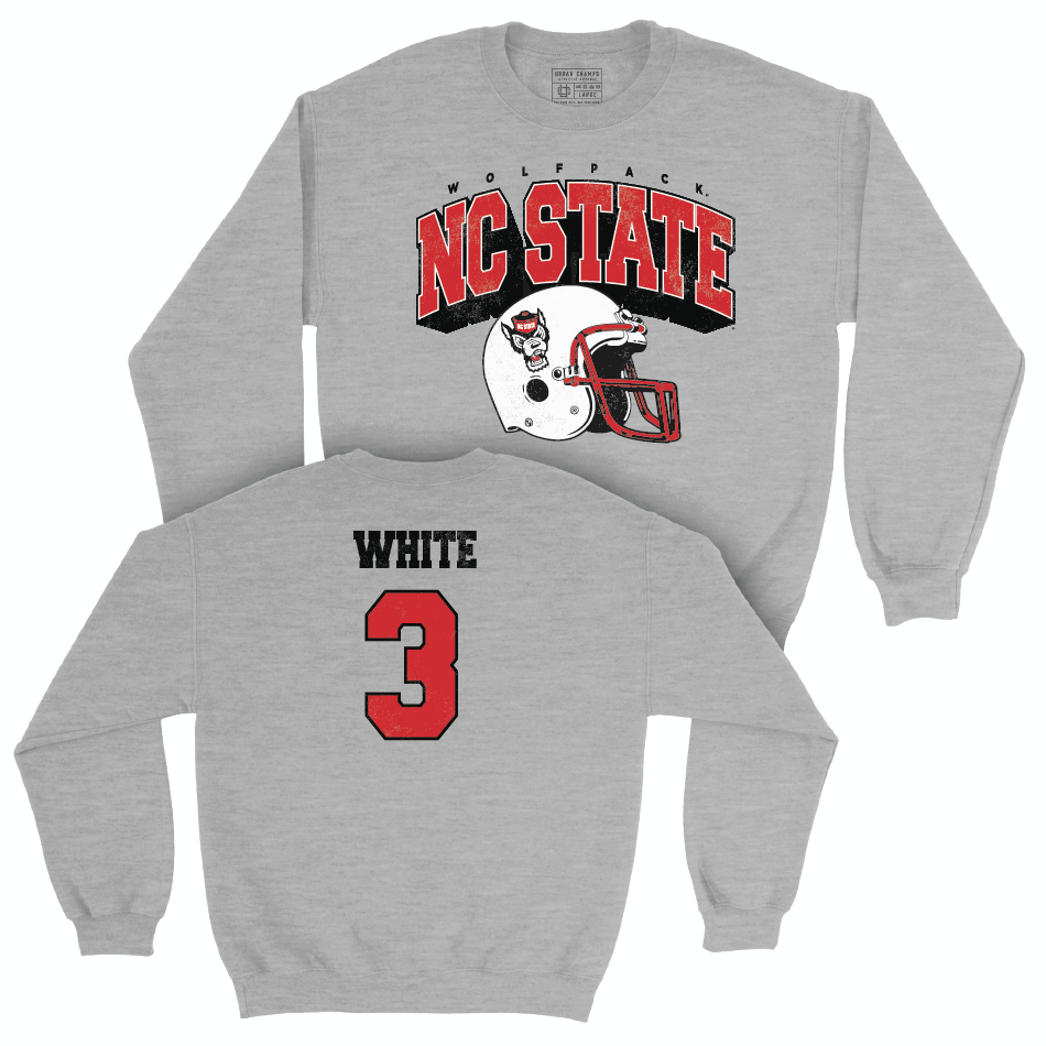 NC State Football Sport Grey Kick Off Crew - Aydan White Small