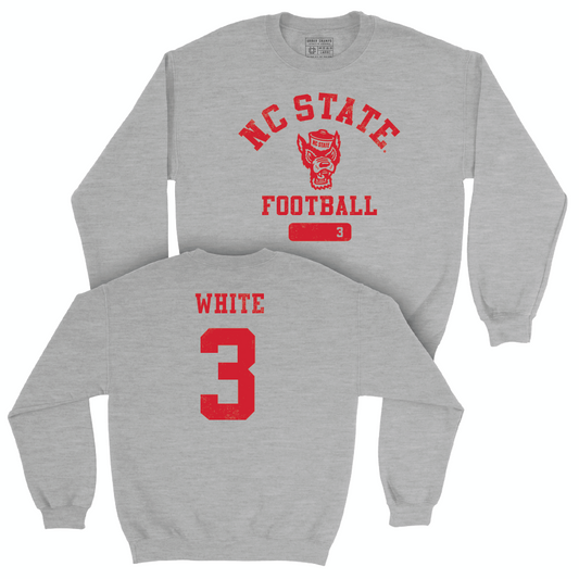 NC State Football Sport Grey Varsity Crew - Aydan White Small