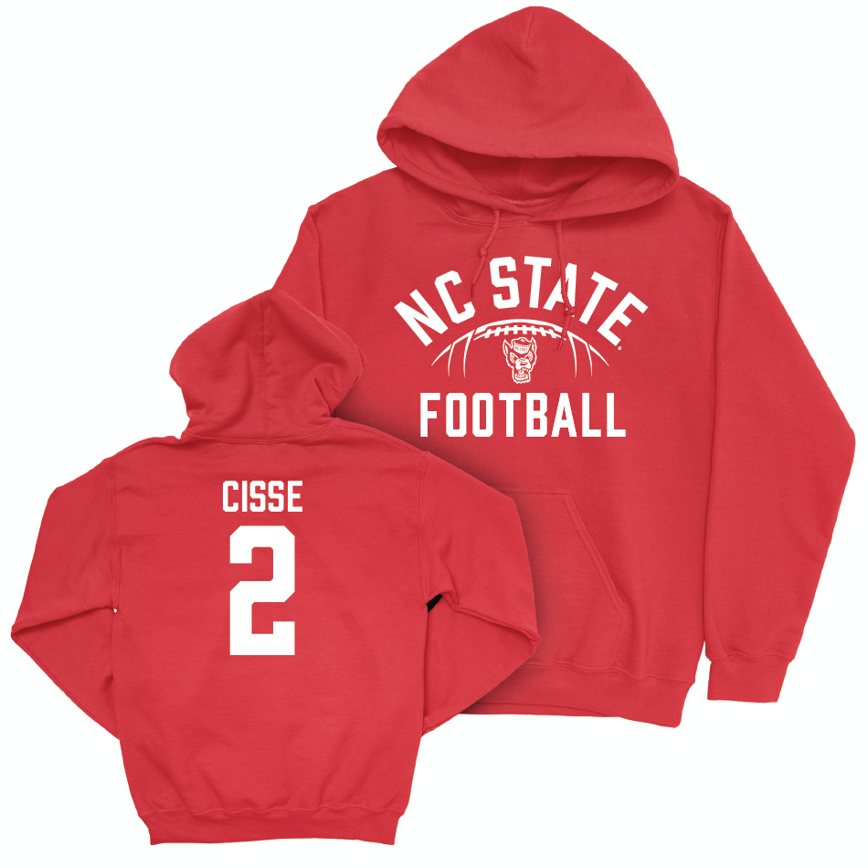 NC State Football Red Stadium Hoodie - Brandon Cisse Small