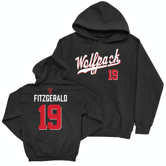 NC State Football Black Script Hoodie - Bishop Fitzgerald Small