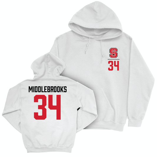 NC State Men's Basketball White Logo Hoodie - Ben Middlebrooks Small