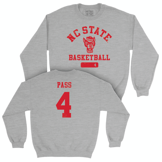 NC State Men's Basketball Sport Grey Varsity Crew - Breon Pass Small