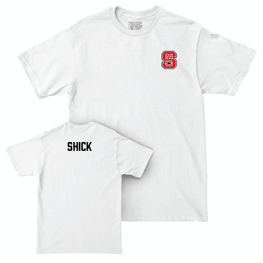 NC State Men's Tennis White Logo Comfort Colors Tee - Braden Shick Small