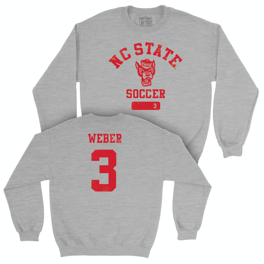 NC State Women's Soccer Sport Grey Varsity Crew - Brianna Weber Small