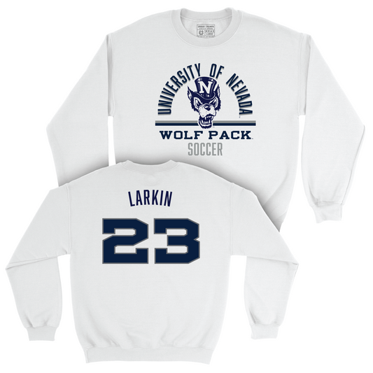 Nevada Women's Soccer White Classic Crew - Ally Larkin Youth Small