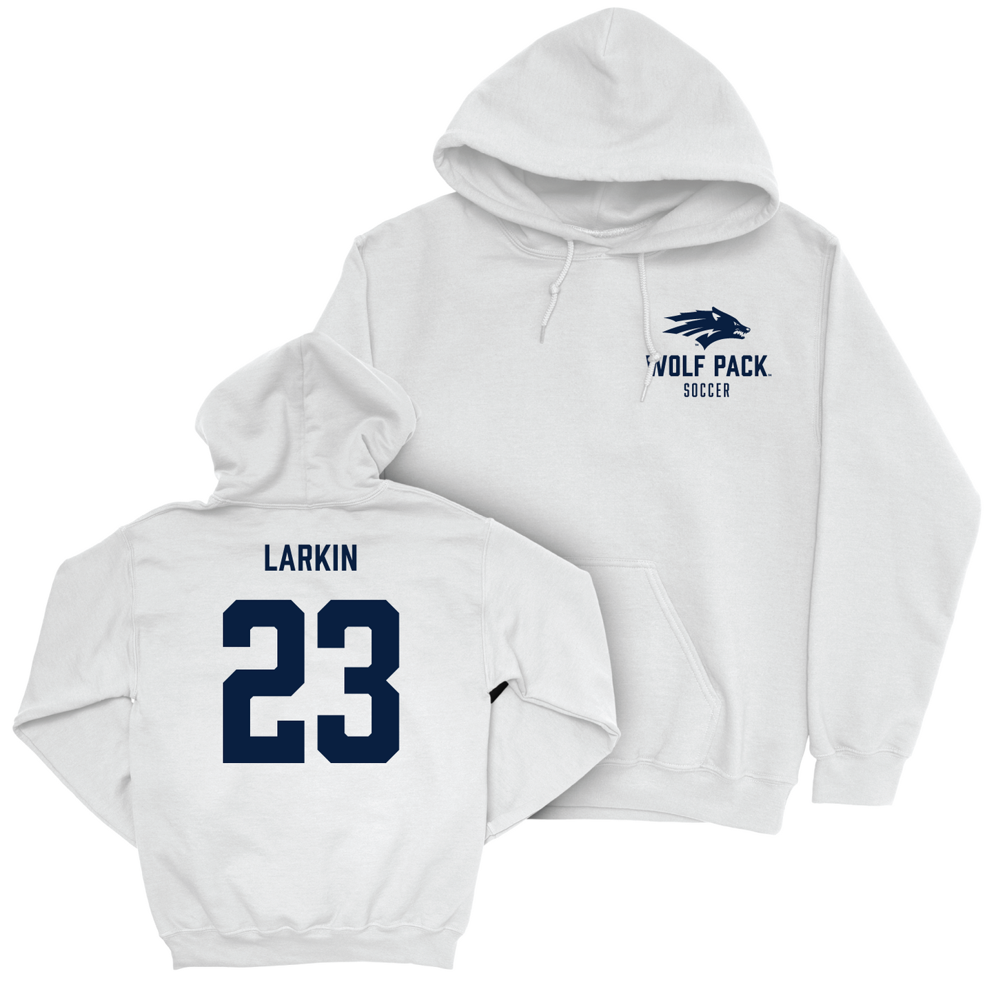 Nevada Women's Soccer White Logo Hoodie - Ally Larkin Youth Small