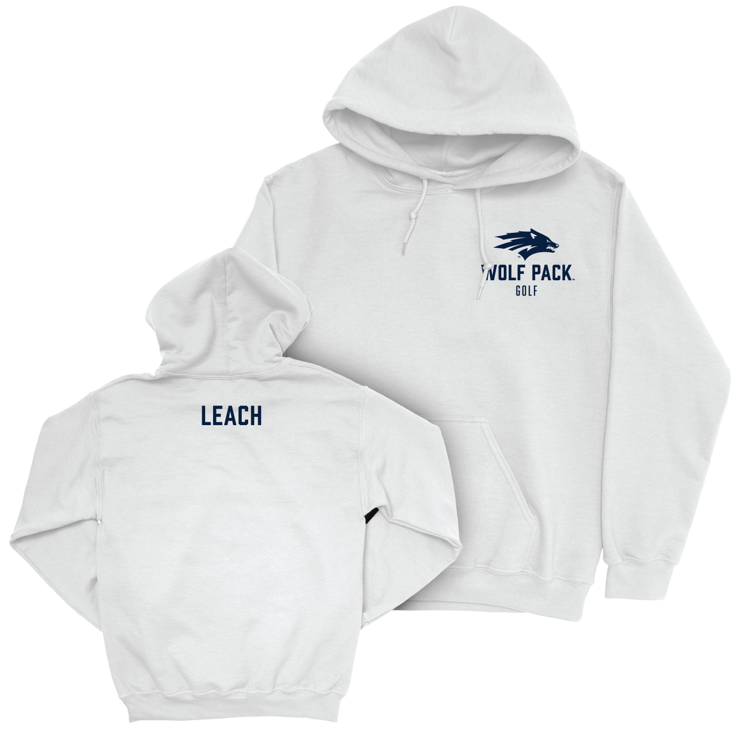 Nevada Men's Golf White Logo Hoodie - Aaron Leach Youth Small