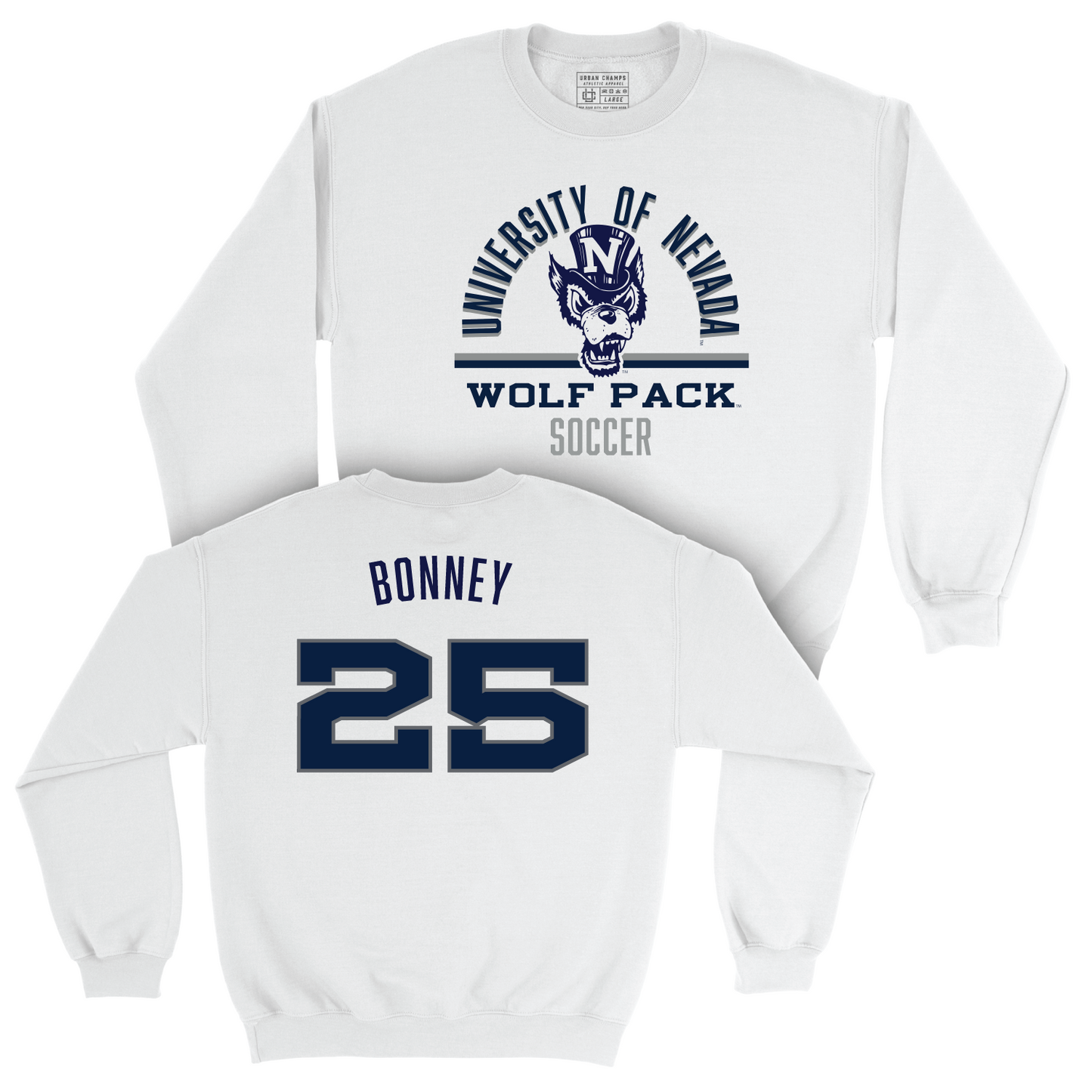 Nevada Women's Soccer White Classic Crew - Charlotte Bonney Youth Small