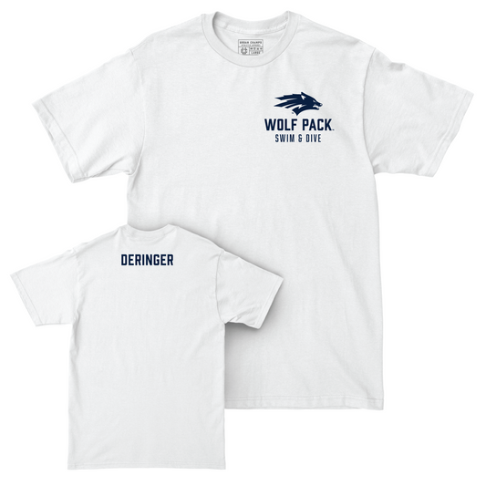 Nevada Women's Swim & Dive White Logo Comfort Colors Tee - Campbell Deringer Youth Small