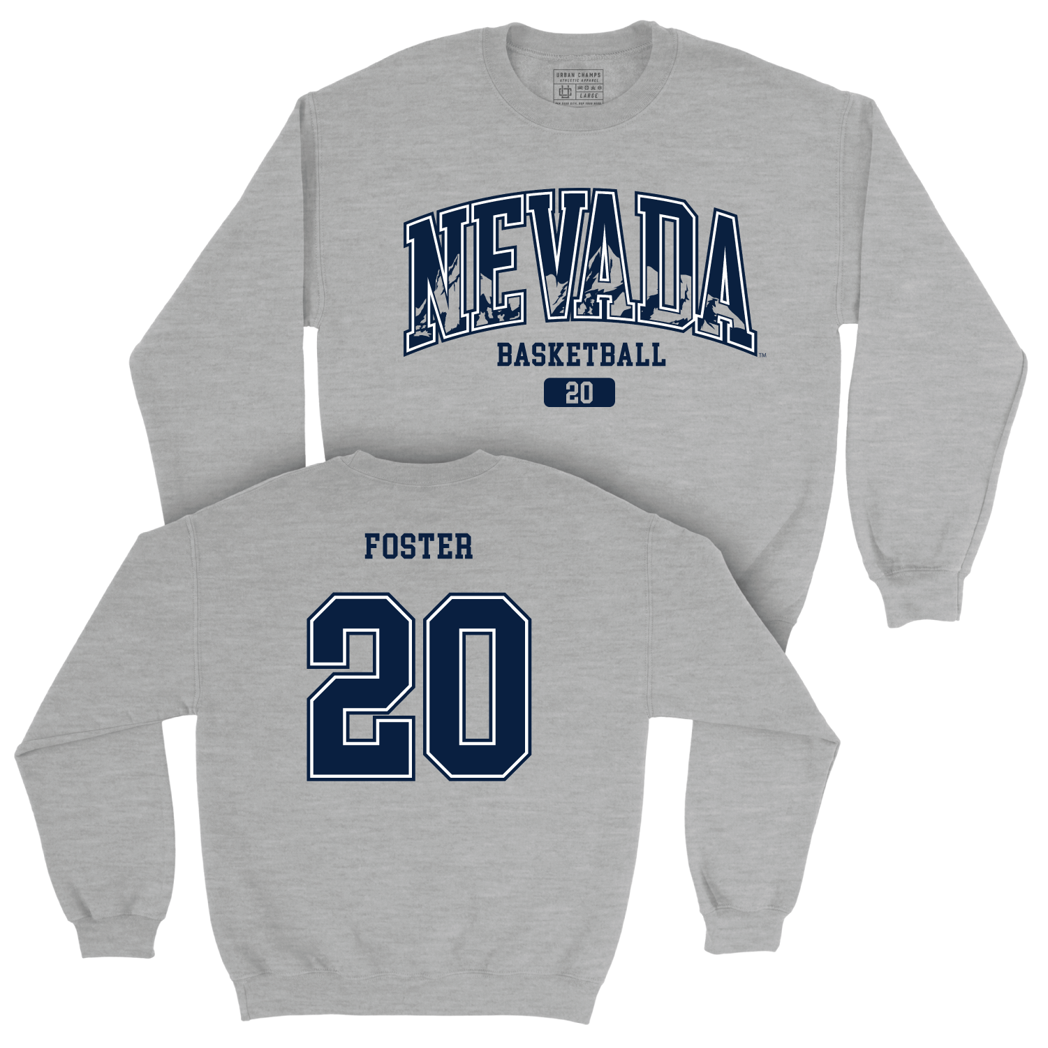 Nevada Men's Basketball Sport Grey Arch Crew - Daniel Foster Youth Small