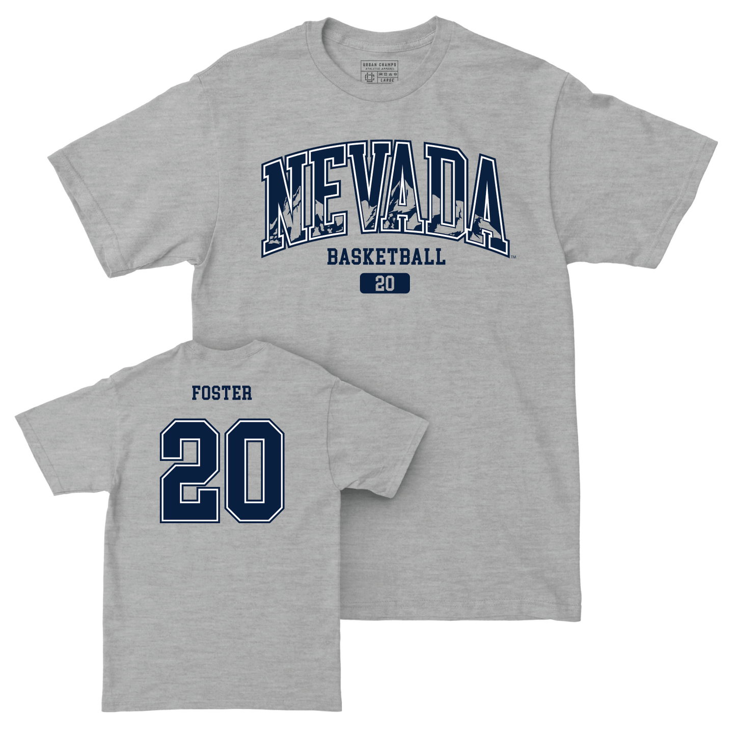 Nevada Men's Basketball Sport Grey Arch Tee - Daniel Foster Youth Small