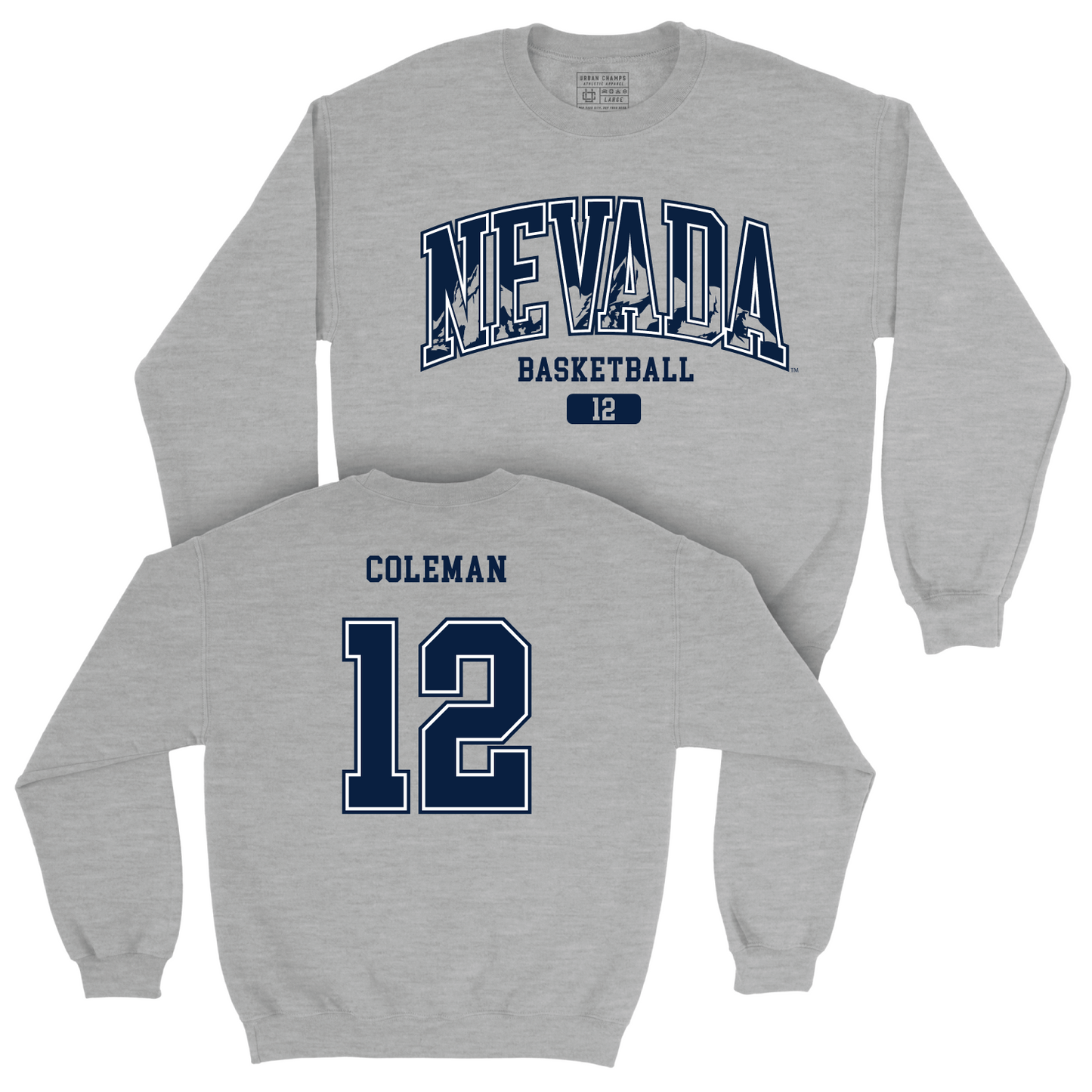 Nevada Men's Basketball Sport Grey Arch Crew - Jeriah Coleman Youth Small