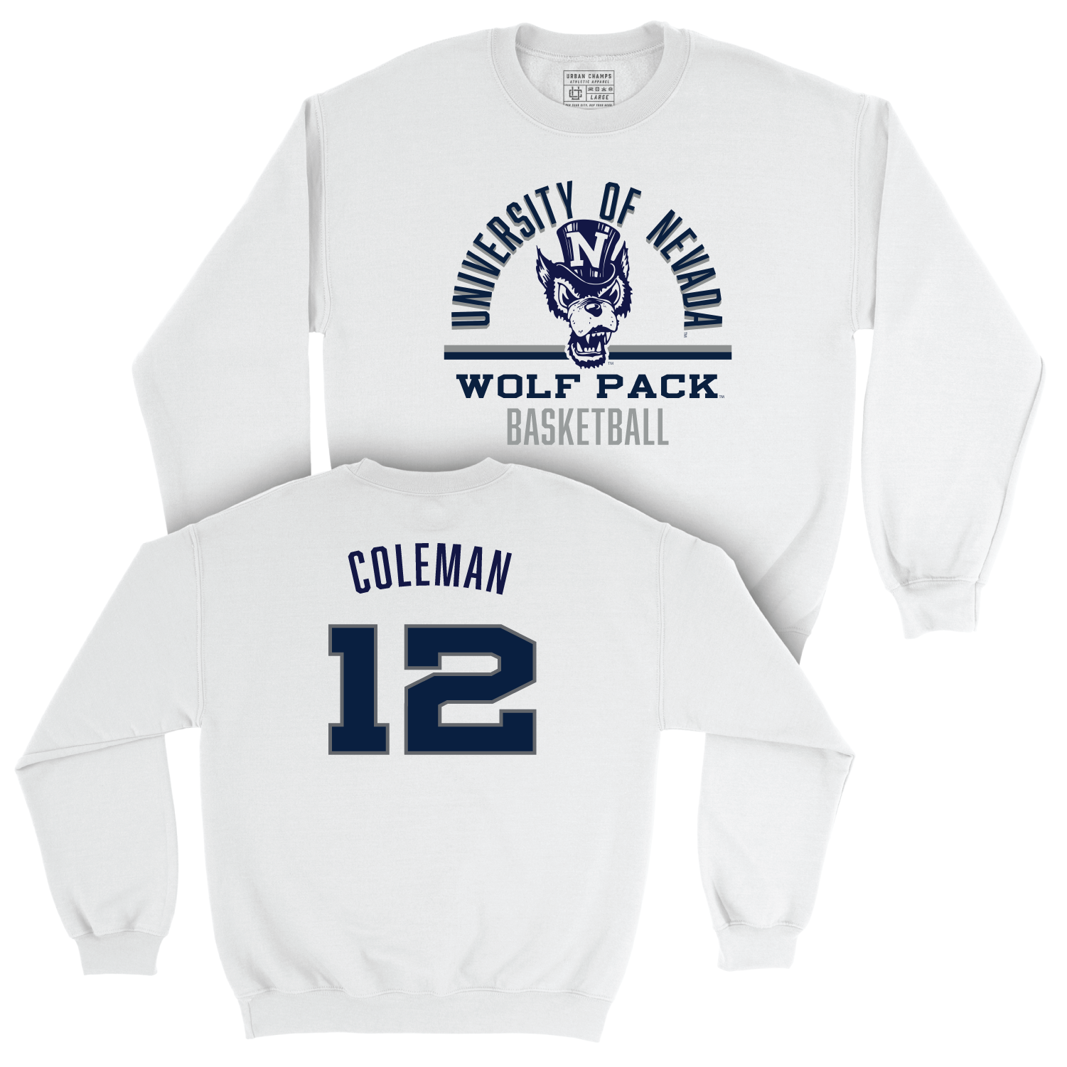 Nevada Men's Basketball White Classic Crew - Jeriah Coleman Youth Small