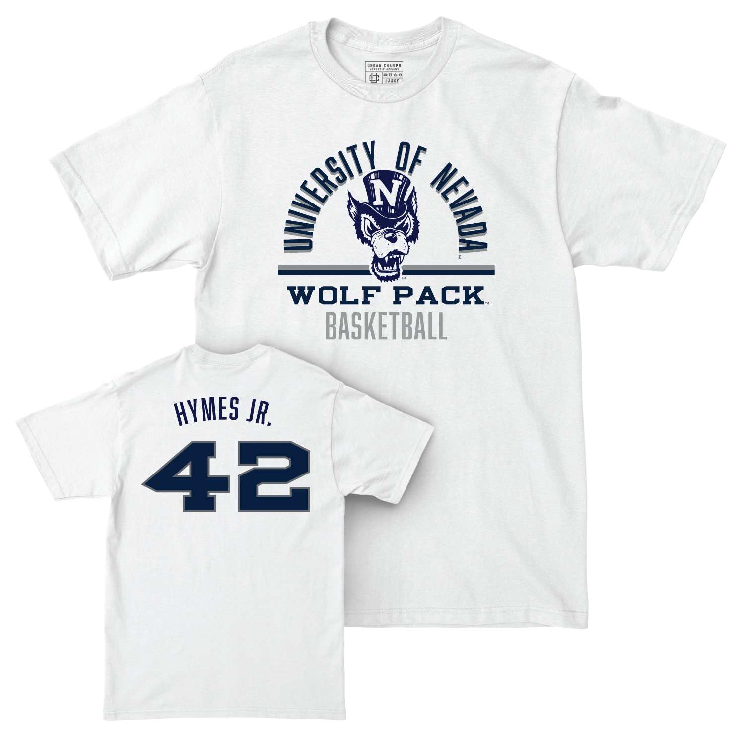 Nevada Men's Basketball White Classic Comfort Colors Tee - Kwame Hymes Jr Youth Small