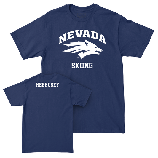 Nevada Men's Skiing Navy Staple Tee - Ryan Herhusky Youth Small